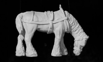 Draught horse with harness