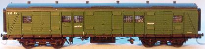 Ian Lindsay SR passenger luggage van on Firdrake LSWR bogies - model by David Armitage