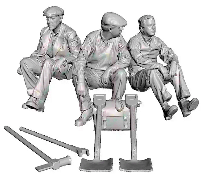 Modelu Wickham railcar crew
