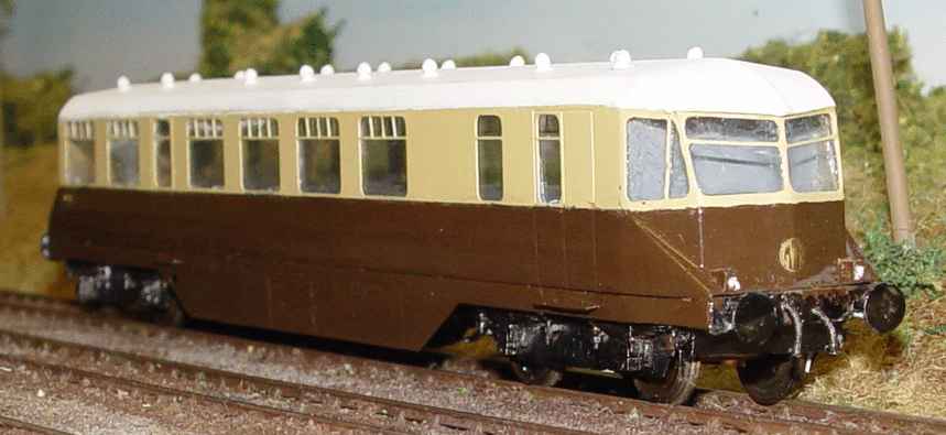 GWR AEC railcar made by Mick Scarrow from the Worsley Works etch kit